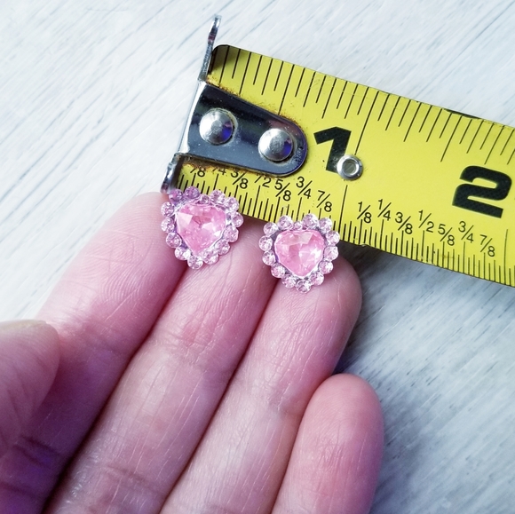 "BUNDLES ONLY" Mini Pink Hearth Earrings - Picture 3 of 7